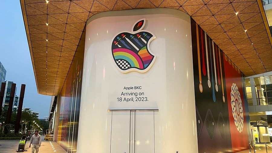 India's first Apple retail store ahead of it launch at Jio World Drive Mall, in Mumbai, Wednesday, April 12, 2023. Credit: PTI Photo