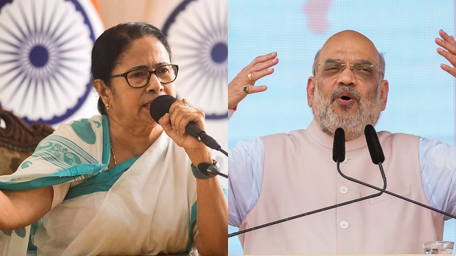 West Bengal Chief Minister Mamata Banerjee and Union Home Minister Amit Shah. Credit: PTI Photos