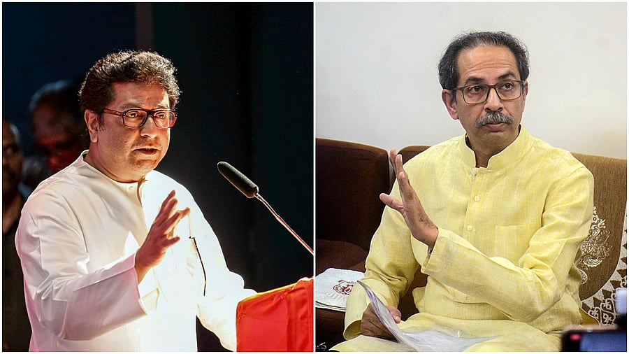 <div class="paragraphs"><p>Raj Thackeray (L) and Uddhav Thackeray (R). </p></div>