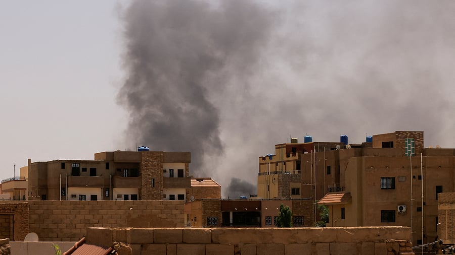 Smoke is seen rise from buildings in Khartoum North. Credit: Reuters Photo