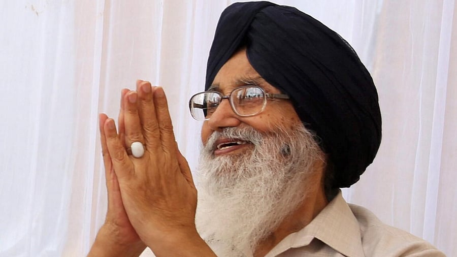Late Shiromani Akali Dal leader Parkash Singh Badal. Credit: PTI File Photo