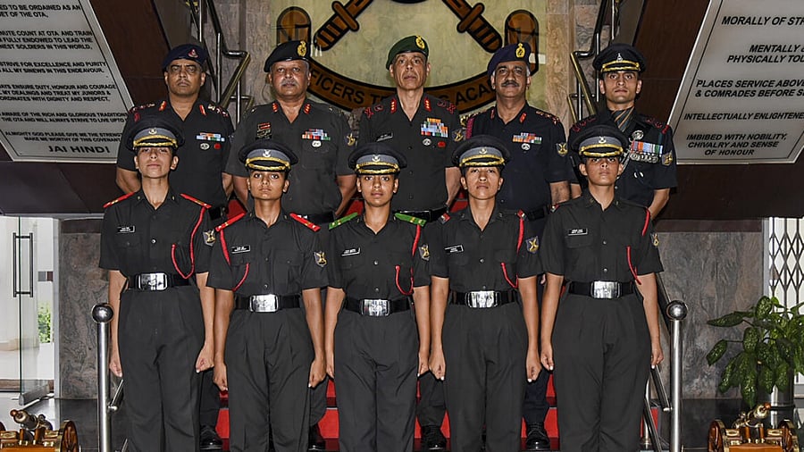Women cadets who secured commission in the Regiment of Artillery. Credit: PTI Photo