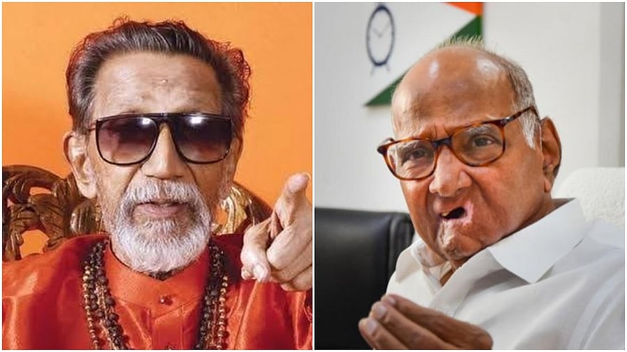 Balasaheb Thackeray (left) and Sharad Pawar. Credit: Agency Photos