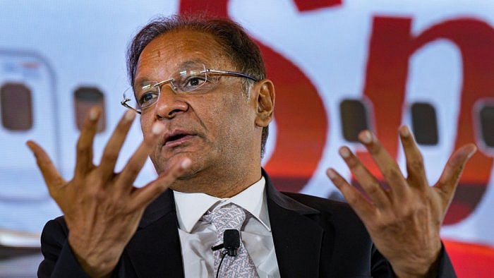 SpiceJet CEO Ajay Singh speaks during an interactive session at the CAPA India Aviation Summit 2023, in New Delhi, March 20, 2023. Credit: PTI File Photo