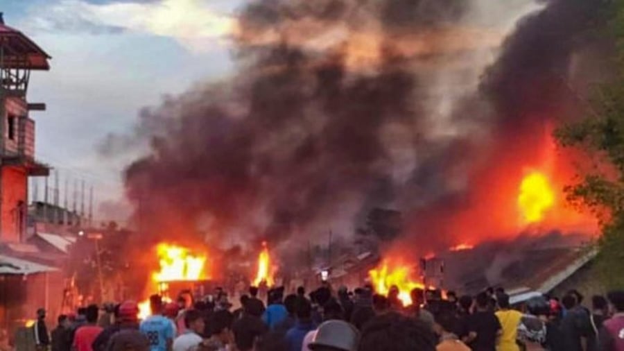 Violence in Manipur. Credit: PTI Photo