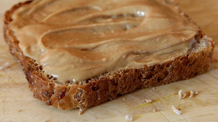 Peanut butter is actually a great example of a non-Newtonian fluid because it doesn’t flow as easily as air or water but will flow if sufficient force is applied, such as when a knife spreads it on bread. Credit: Pixabay Photo