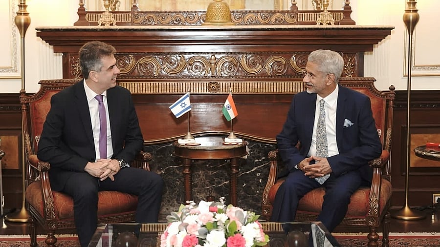 EAM S Jaishankar holds talks with Israel foreign minister Eli Cohen. Credit: IANS Photo