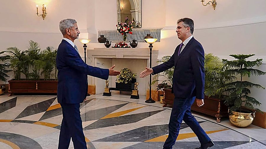 External Affairs Minister S Jaishankar meets Minister of Foreign Affairs of Israel Eli Cohen, in New Delhi, May 9, 2023. Credit: PTI Photo