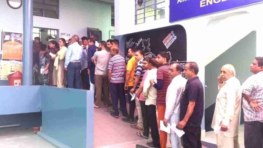 Polling begins for Lok Sabha seat in Punjab's Jalandhar. Credit: IANS Photo
