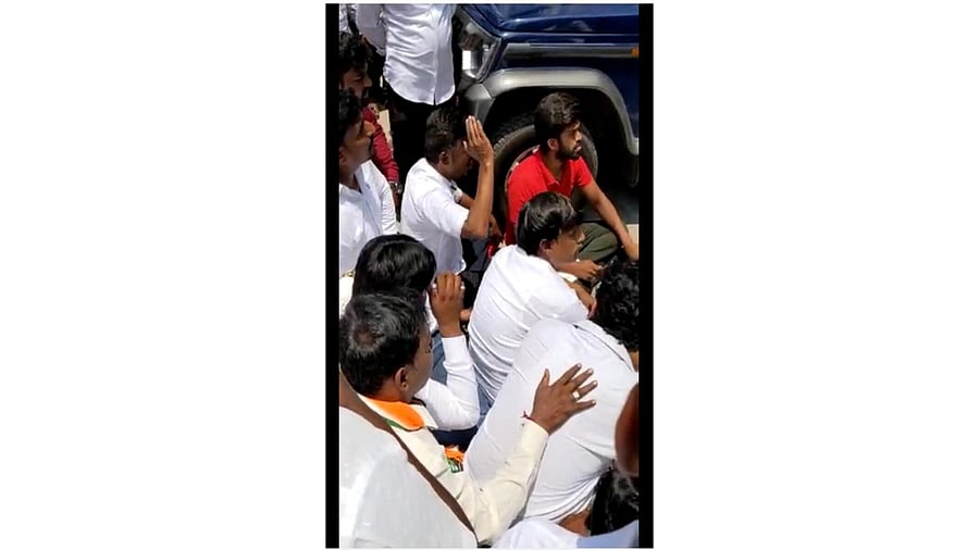 Protests outside the booth. Credit: Special Arrangement