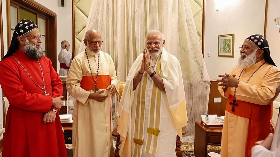 Prime Minister Narendra Modi meets the leaders of various Christian organisations, at Taj Malabar Hotel, in Kochi, Tuesday, April 24, 2023. Credit: PTI File Photo