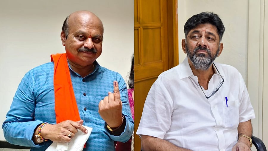 Basavaraj Bommai, D K Shivakumar. Credit: IANS, PTI Photos