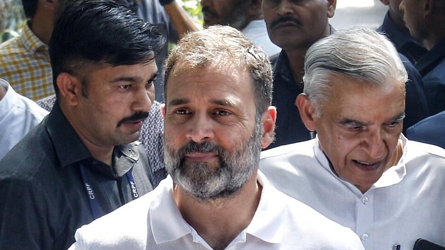 Congress leader Rahul Gandhi addresses a press conference. Credit: IANS photo