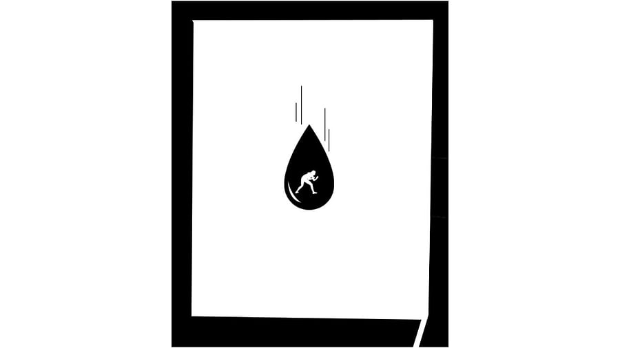 The image of two weeping women wrestlers should haunt the conscience of the nation. Credit: DH Illustration