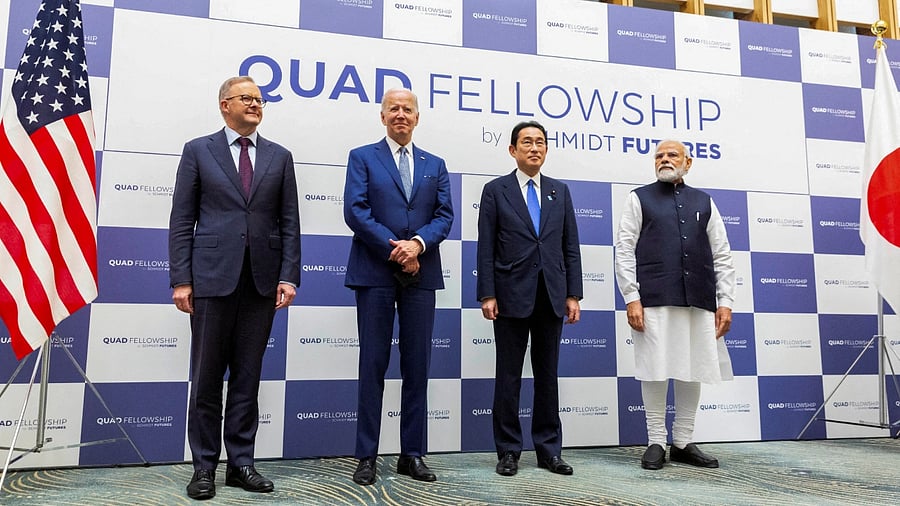 Australian Prime Minister Anthony Albanese, U.S. President Joe Biden, Japanese Prime Minister Fumio Kishida and Indian Prime Minister Narendra Modi attend the Japan-U.S.-Australia-India Fellowship Founding Celebration event, in Tokyo, Japan, May 24, 2022. Credit: Reuters File Photo