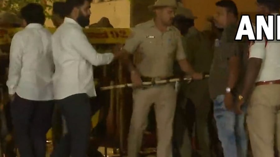 Security outside KPCC office. Credit: Twitter/@ANI