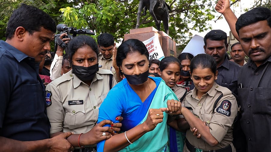 The case against Sharmila was registered at the Banjara Hills police station. Credit: PTI File Photo