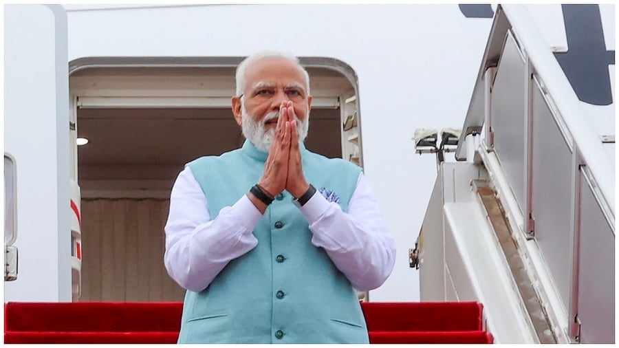 Prime Minister Narendra Modi departs from Papua New Guinea. Credit: PTI Photo