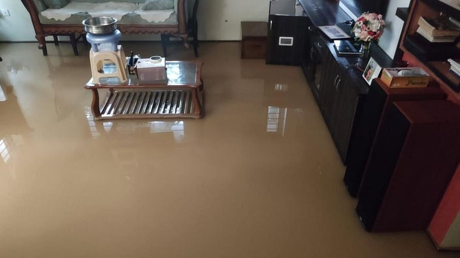 Over 60 houses in Blessing Garden Layout were flooded in mid-May after a brief spell of showers. Credit: Special Arrangement