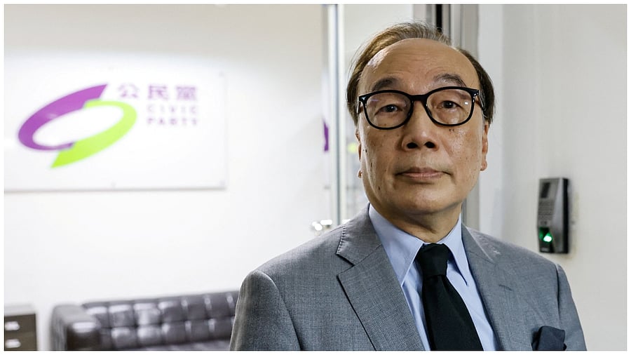Alan Leong Kah-kit, Chairperson of the Civic Party, speaks to the media announcing the party's disbandment in Hong Kong. Credit: Reuters Photo