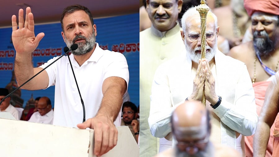 Congress leader Rahul Gandhi (L) and Prime Minister Narendra Modi. Credit: IANS Photos