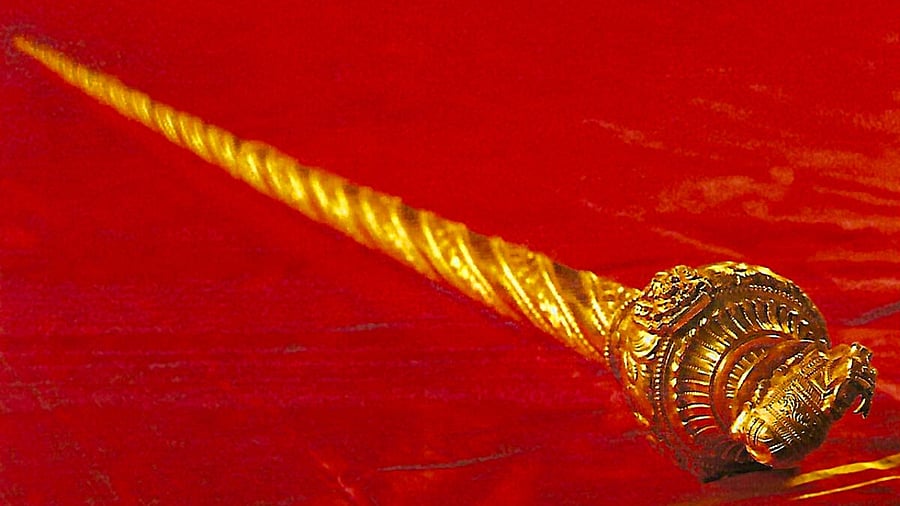 <div class="paragraphs"><p>The 'Sengol', a Chola-era spectre made of silver with a coat of gold, is a symbol of the transfer of power from the British in 1947. </p></div>