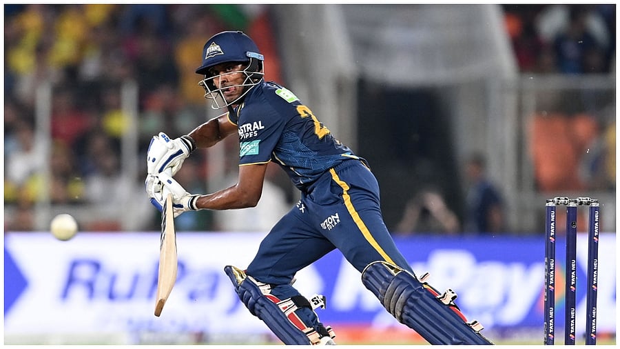 Gujarat Titans' Sai Sudharsan. Credit: AFP Photo
