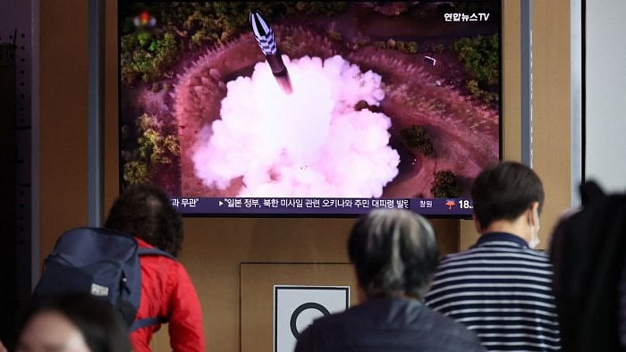 North Korea firing what it called a space satellite toward the south. Credit: Reuters Photo