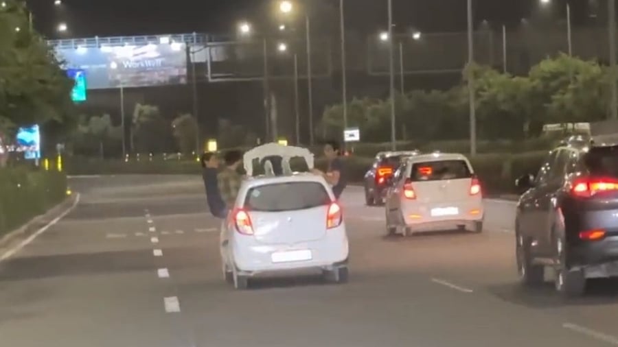Police has recovered a car, which was allegedly used for the violation. An accused, identified as Lokesh, has also been detained, police said. Credit: Twitter/@dubey_100