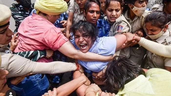 What started as an agitation to seek justice for young athletes soon turned into a political slugfest. Credit: IANS Photo