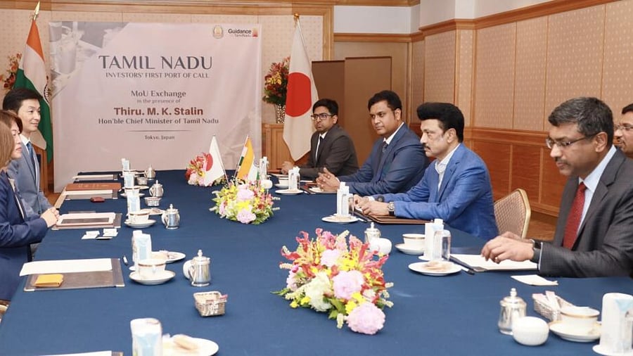 The signing of MoU with Omron at Tokyo on Tuesday.Credit: Special Arrangement