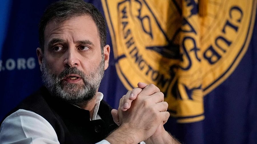  Rahul Gandhi speaks at the National Press Club on June 1, 2023 in Washington, DC. Credit: AFP Photo