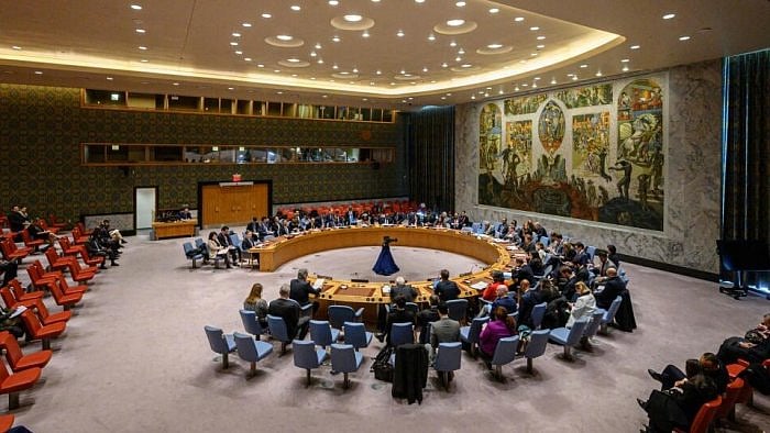 A general view shows a United Nations security council meeting. Credit: AFP Photo