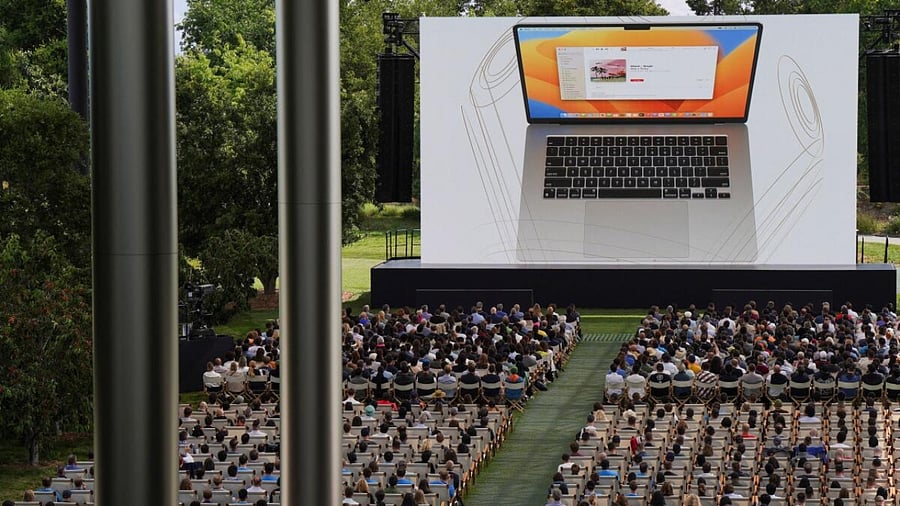 A new MacBook laptop is presented at Apple's annual Worldwide Developers Conference at the company's headquarters in Cupertino, California. Credit: Reuters Photo
