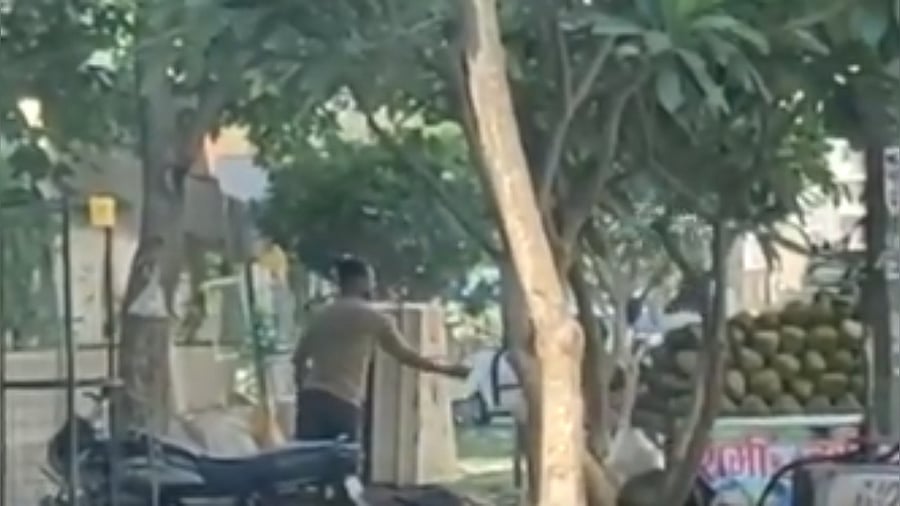 Sameer was purportedly seen collecting water from a drain and sprinkling it on tender coconuts. Credit: Twitter