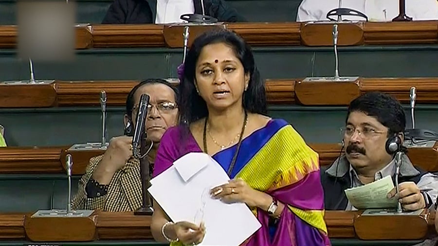 NCP leader and Baramati MP Supriya Sule. Credit: PTI Photo