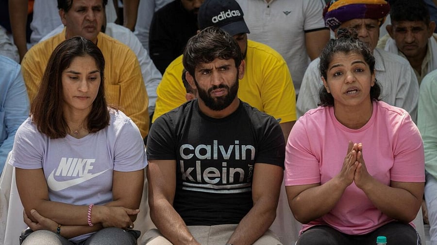  Indian wrestlers Vinesh Phogat, Bajrang Punia, and Sakshi Malik. Credit: Reuters Photo