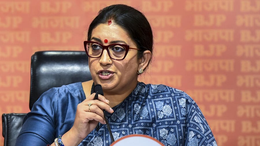  Union Minister for Women and Child Development Smriti Irani. Credit: PTI Photo