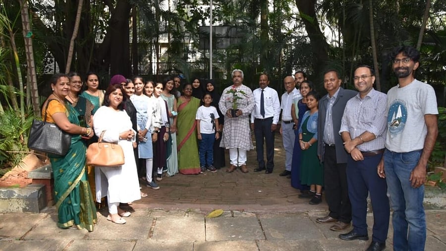 Zafer Mohiuddin, President, Alliance Francaise in Bangalore, with the other participants at the event on Wednesday. SPECIAL ARRANGEMENT