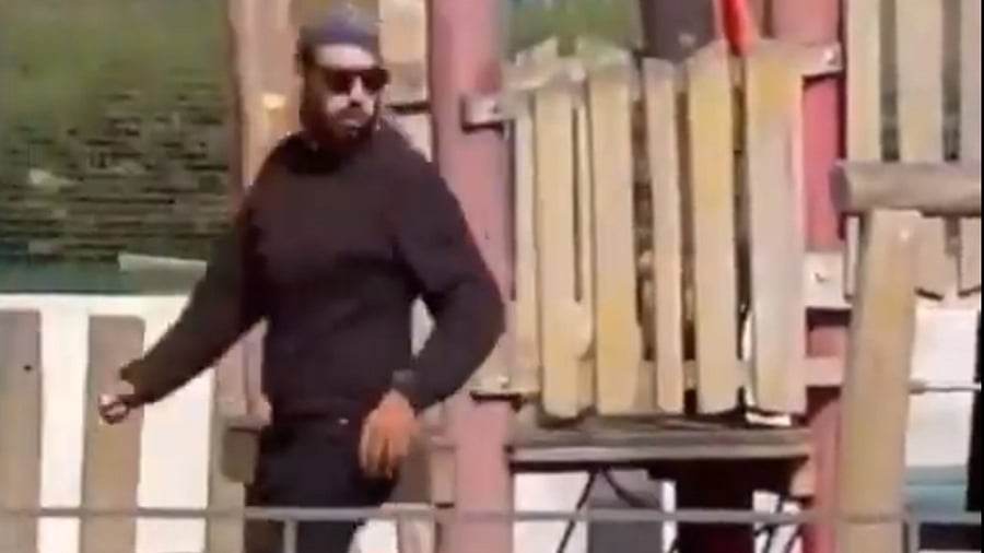 Screengrab of video, verified vt Reuters, showing the assailant in the Annecy mass stabbing. Credit: Twitter/jlspbr