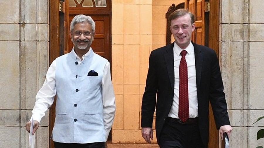 <div class="paragraphs"><p>External Affairs Minister S Jaishankar with US National Security Advisor Jake Sullivan. </p></div>