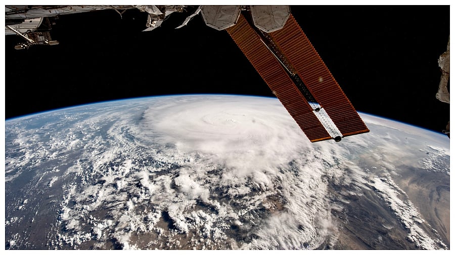 Picture of Cyclone Biparjoy taken from space. Credit: Twitter/@Astro_Alneyadi