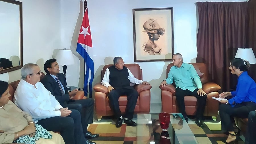 Pinarayi Vijayan in Cuba. Credit: Twitter/@pinarayivijayan
