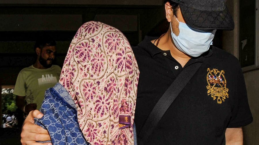 Bollywood actor Ameesha Patel leaves after appearing before a court in connection with a cheque bounce case, in Ranchi, Saturday, June 17, 2023. Credit: PTI Photo