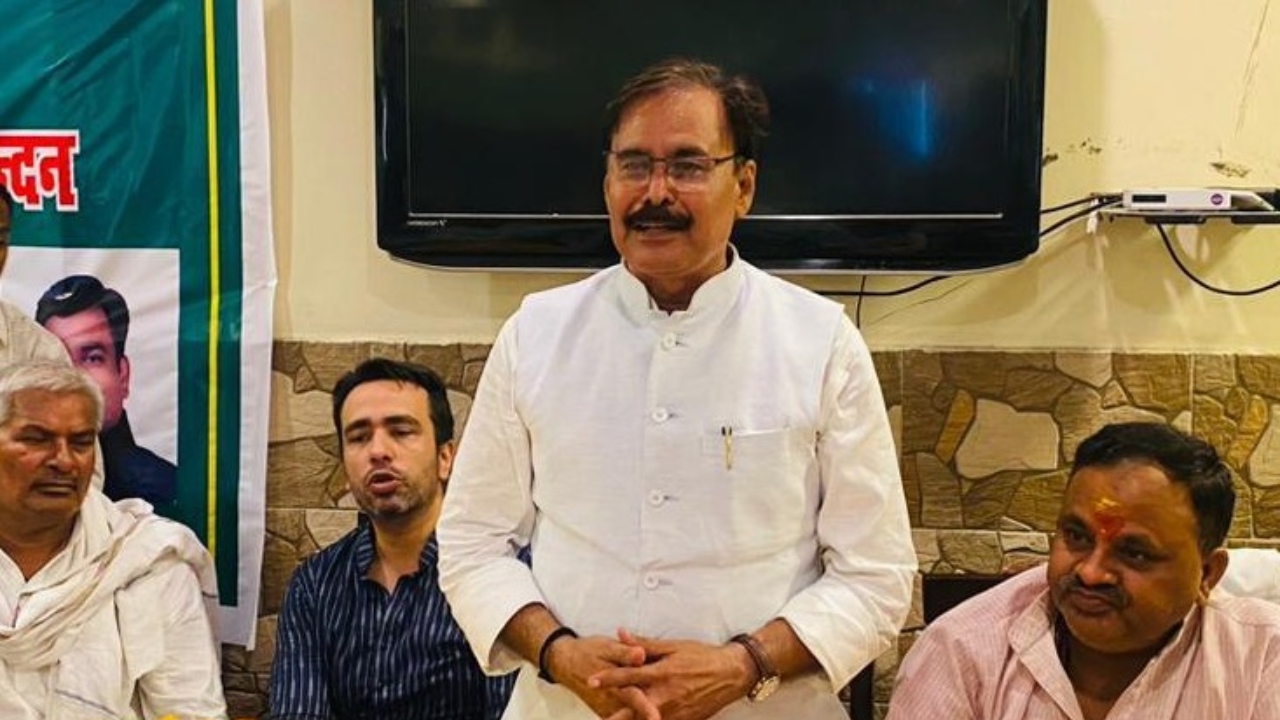 The Rashtriya Lok Dal UP unit chief Ramashish Rai. Credit: Twitter/@Ramashishmlc