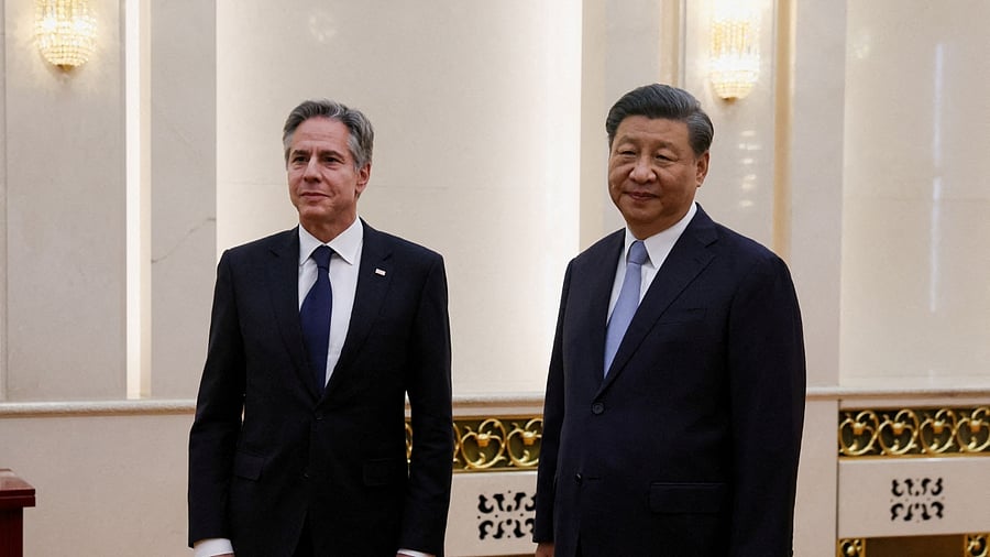 US Secretary of State Antony Blinken meets with Chinese President Xi Jinping in the Great Hall of the People in Beijing, China, June 19, 2023. Credit: Reuters Photo
