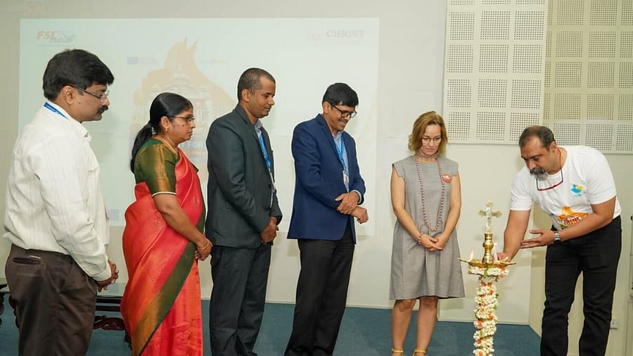 Lamp-lighting ceremony at the event. Credit: Special Arrangement