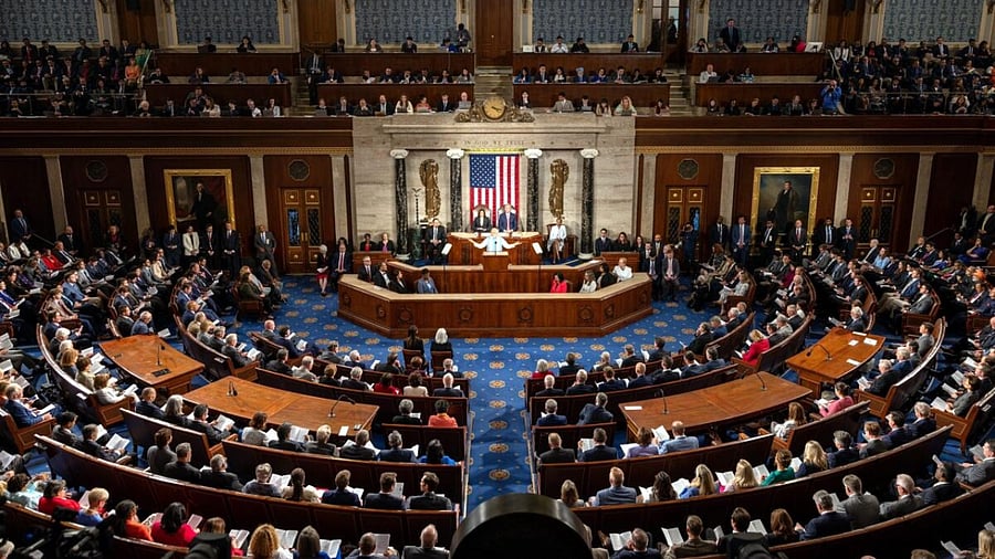 Prime Minister Narendra Modi addresses a joint meeting of Congress, at the Capitol in Washington. Credit: PTI Photo
