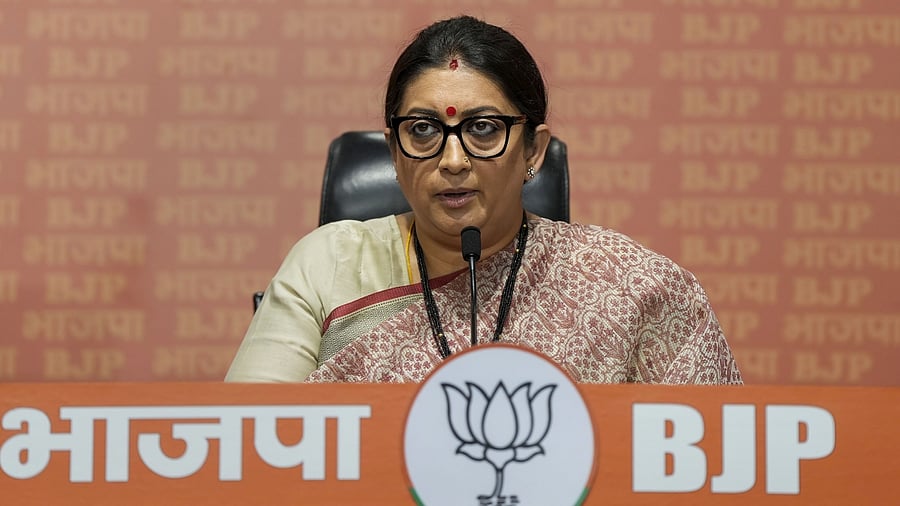 BJP leader and Union minister Smriti Irani. Credit: PTI File Photo