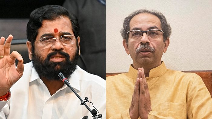 Eknath Shinde and Uddhav Thackeray. Credit: PTI File Photo